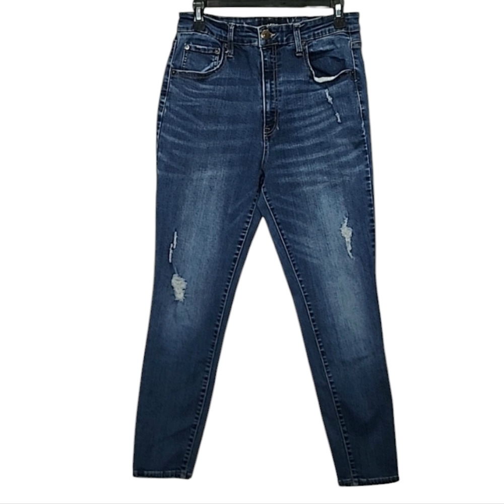 AERO Women's Jeans Blue Skinny Super High Rise Size 14‎